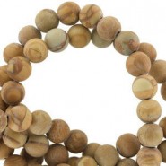 Natural stone beads round 8mm matte Grain stone